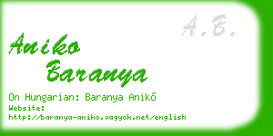 aniko baranya business card